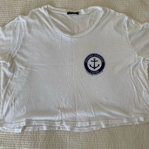 Brandy Melville Marina white crop boxy top